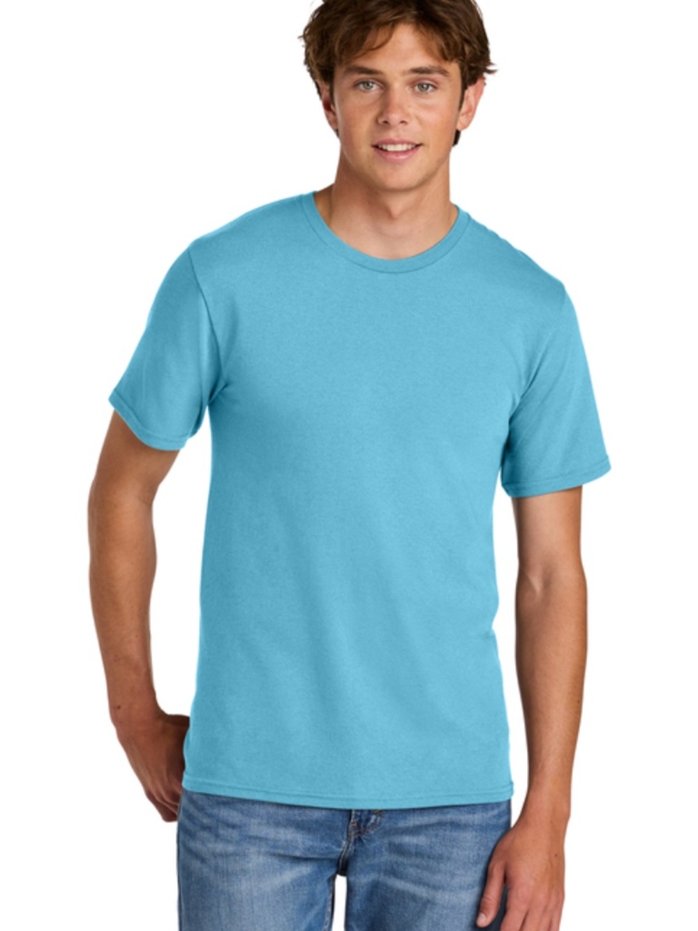 Port & Co Women's Easy Cotton T-Shirt Turquoise Blue | 100% Cotton